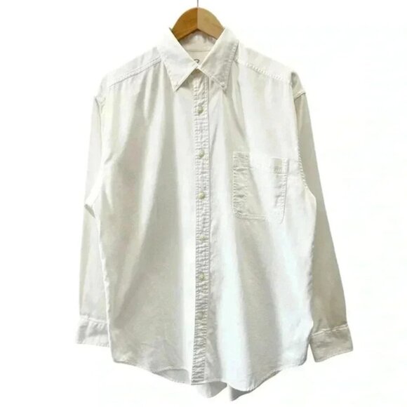 Northern Spirit Men’s Button Down Shirt Cotton Long Sleeve Classic White Medium - Picture 1 of 15
